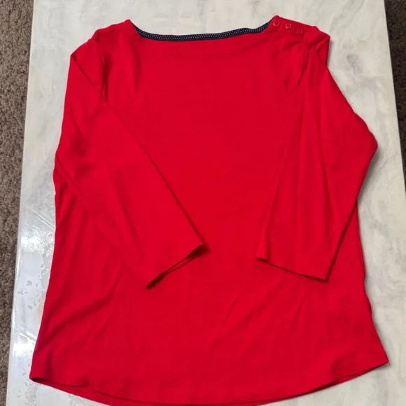 Charter Club Red Buttoned Blouse - Picture 1 of 5